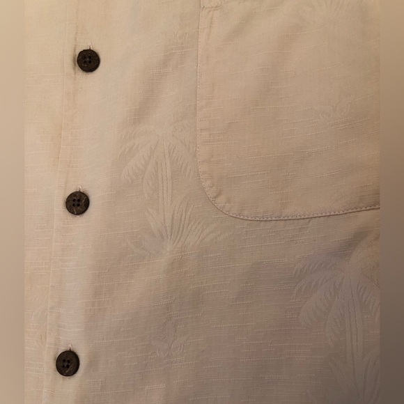 Tommy Bahama 100% Silk Light Orange Palm Tree Textured Hawaiian Shirt XL - Picture 11 of 16